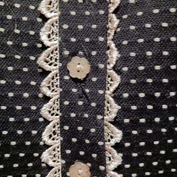 Nanette Lepore Vintage jacket/blazer size 6 black with dotted Swiss pattern - Picture 3 of 7